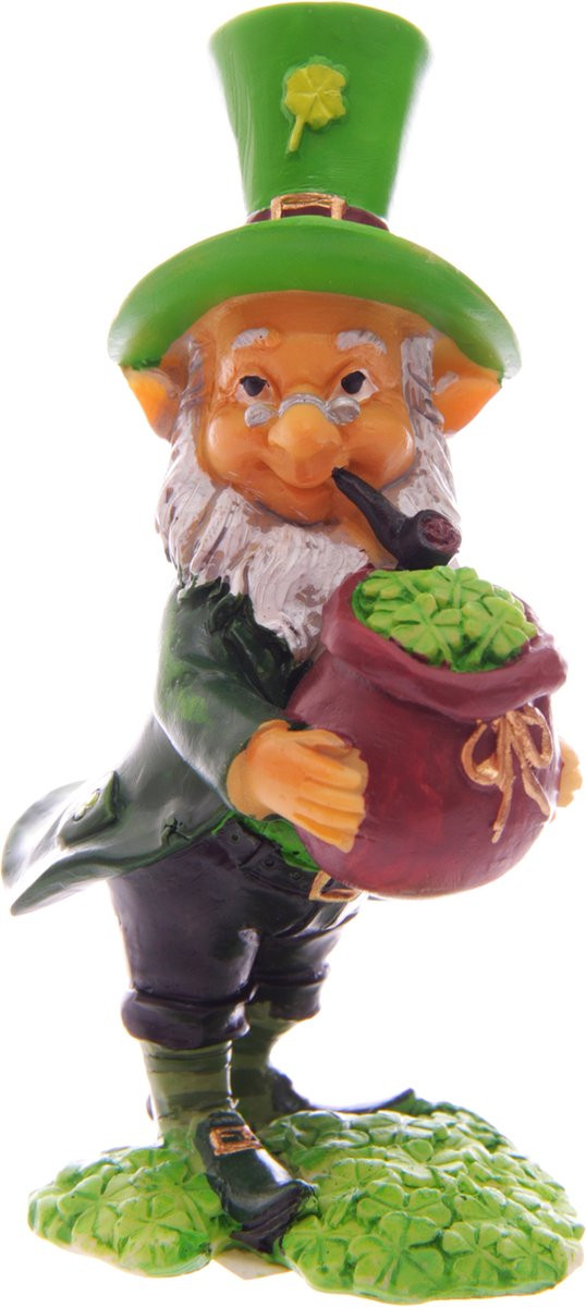 Ierse St Patrick’s Day Gelukskabouter met Zak Klavers Leprechaun Geluksbeeldje Groen