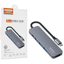 Somostel USB-HOST-ADAPTER SMS-BZ08 PD 60W 1XTYP-C 2XUSB 2.0 1XUSB 3.0 1xHDMI DEX HUB (USB-C, 4 Ports), Dockingstation + USB Hub, Schwarz