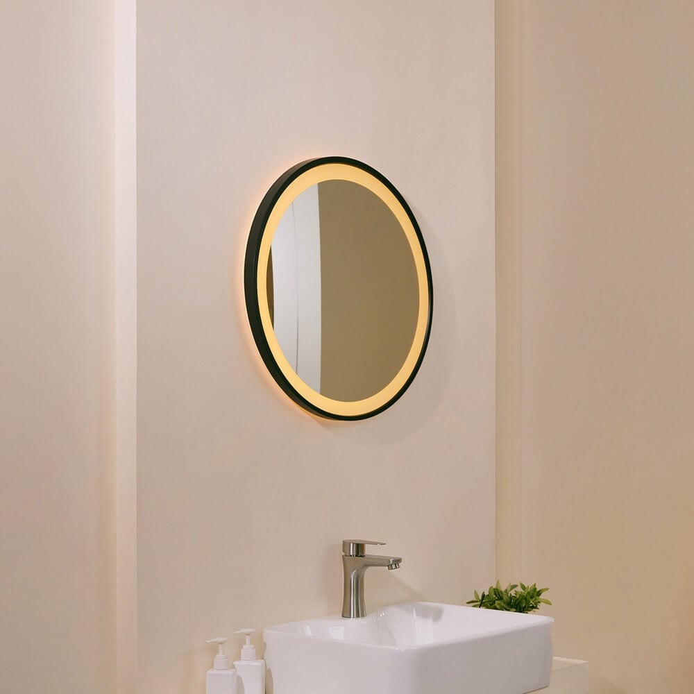 Lyora Vasari Spiegellamp met LED - Rond - Zwart - Ø 40 cm