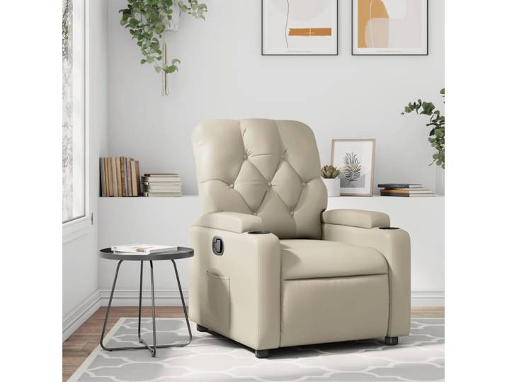 vidaXL Relaxsessel, Relaxsessel Creme Kunstleder