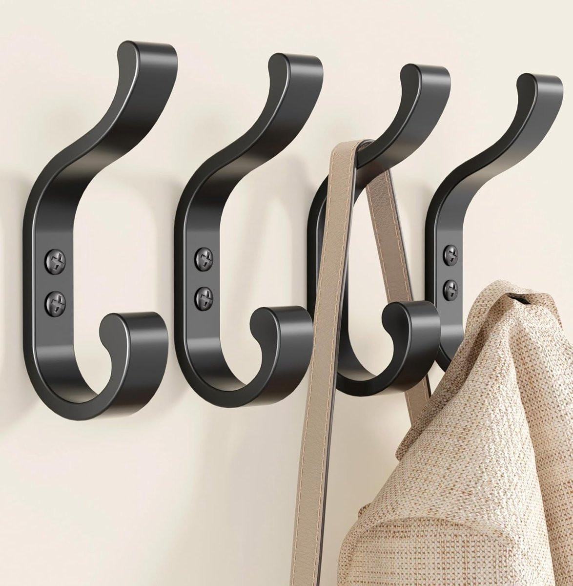 Aluminium Wandhaak voor Jassen, Hoeden, Handdoeken en Rugzakken - Zware Last - 13,6 kg