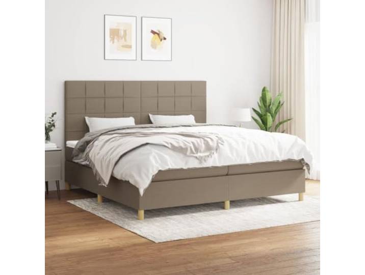 RJPLMFV Lattenrost komplett mit Matratze, Taupe, 200 x 200 cm Atmungsaktiver Stoff, verstellbarer Kopf, Taschenfedern, mittlere Unterstützung