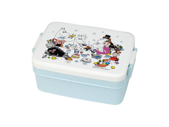 Rätt Start Boîte à déjeuner Mumin Picknick 8x18,5 cm Blanc-bleu