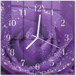 WANDUHR aus Glas 30x30 cm - Rose
