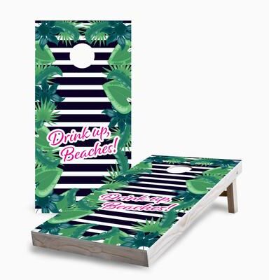 Skip's Garage Drink Up, Beaches Corn Hole Board Set