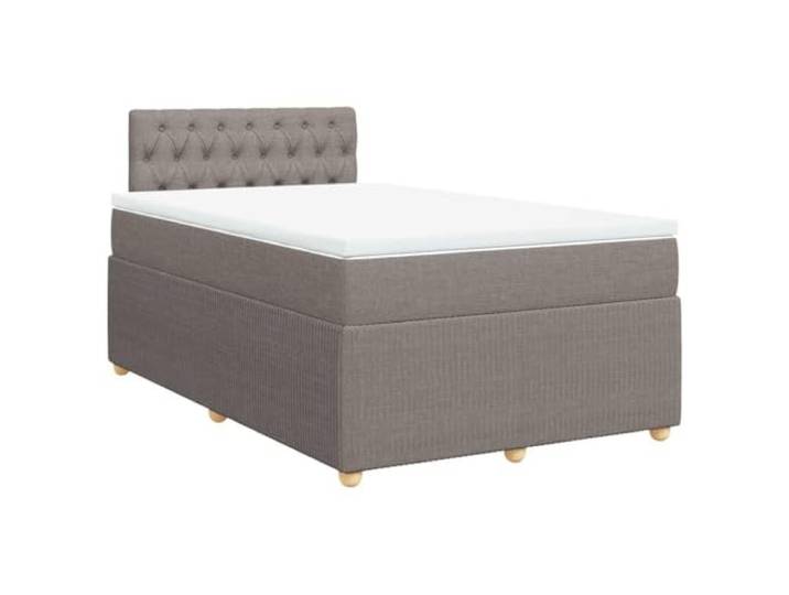 PUGYNBK Boxspringbett, 120 x 190 cm, Grau / Taupe Lattenrost mit Lattenrost, Taschenfederkernmatratze, abnehmbarer waschbarer Bezug