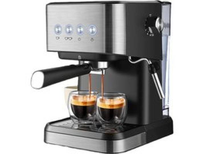 Machine a cafe Cafetières 1.5L Machines à Café Machines à expresso 15 Bar Petite Cafetière Electrique Acier Inoxydable 1050W