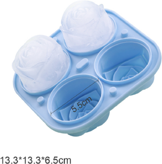 The Handy Homestead Rose Silicone Ice Cube Mold For Whiskey Cocktails blue