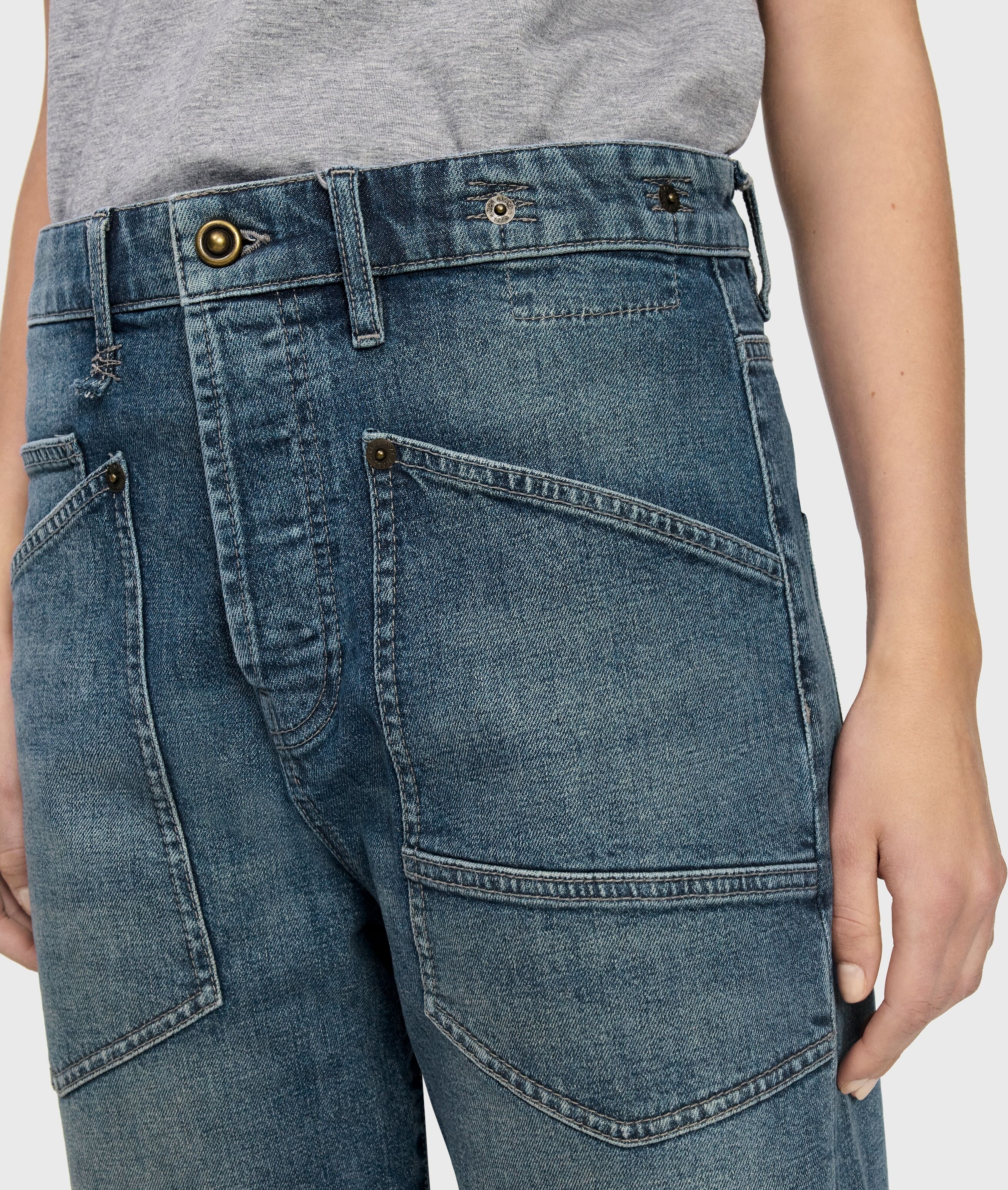 Relax-fit-Jeans MAC, Damen, Gr. 44, N-Gr, blauish grün tinted, Denim/Jeans, Obermaterial: 99% Baumwolle, 1% Elasthan, baggy fit lang, Jeans Relax-fit-Jeans, Baggy fit für den legeren, bequemen Look blauish grün tinted 44, N-Gr
