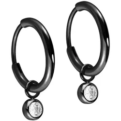 Titan Ohrclicker Creolen RUNDER KRISTALL
