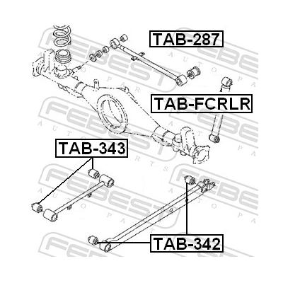 FEBEST Lagerung, Lenker TAB-342 Hinterachse unten für TOYOTA