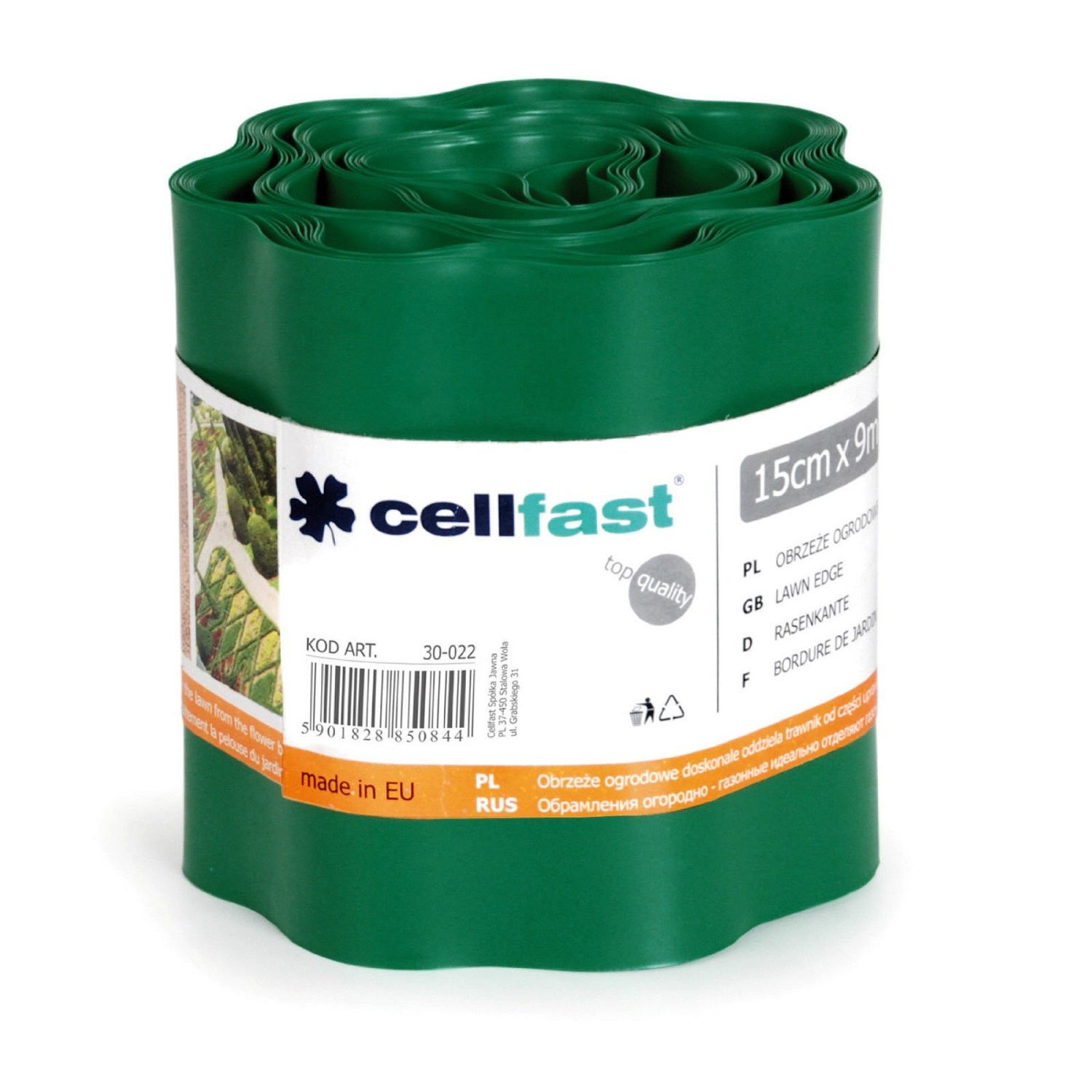 Cellfast Randstrook voor de tuin, groen, 10 cm x 9 meter