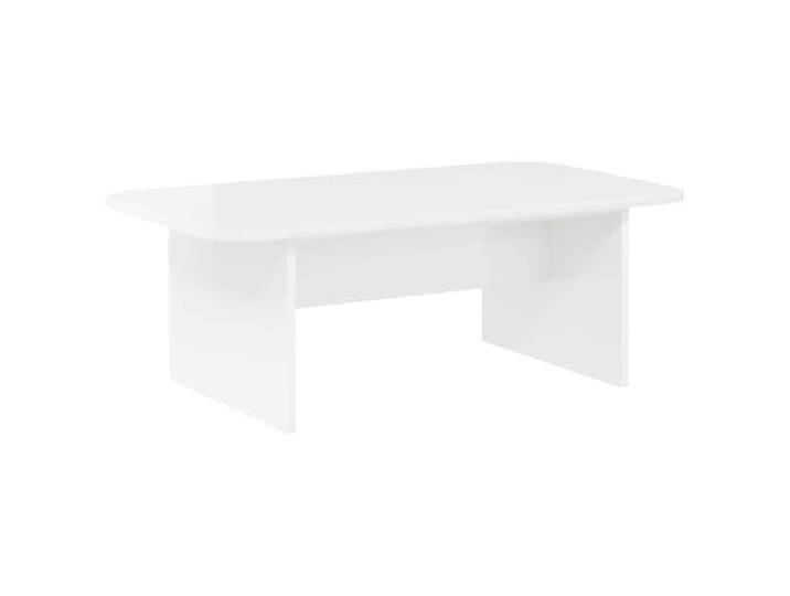 Couchtisch Hochglanz Weiß 93x53x33cm Rechteckige Form, geräumiger Stauraum, Holzwerkstoff, pflegeleicht, Innengebrauch