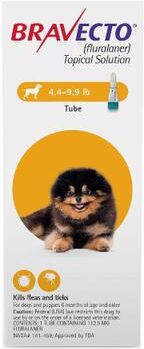 Bravecto Topical For X-Small Dogs (4.4 - 9.9 Lbs) Yellow 1 Dose