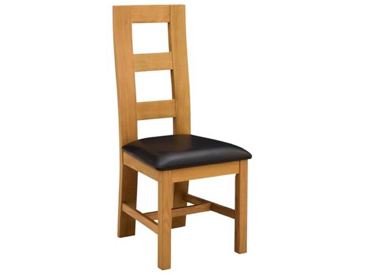 KGHERMDF Esstischstuhl Eiche Schwarz 2 Stück Massivholz Gepolsterter Sitz, Ergonomisches Design, Pflegeleichte Oberfläche, Einfache Montage
