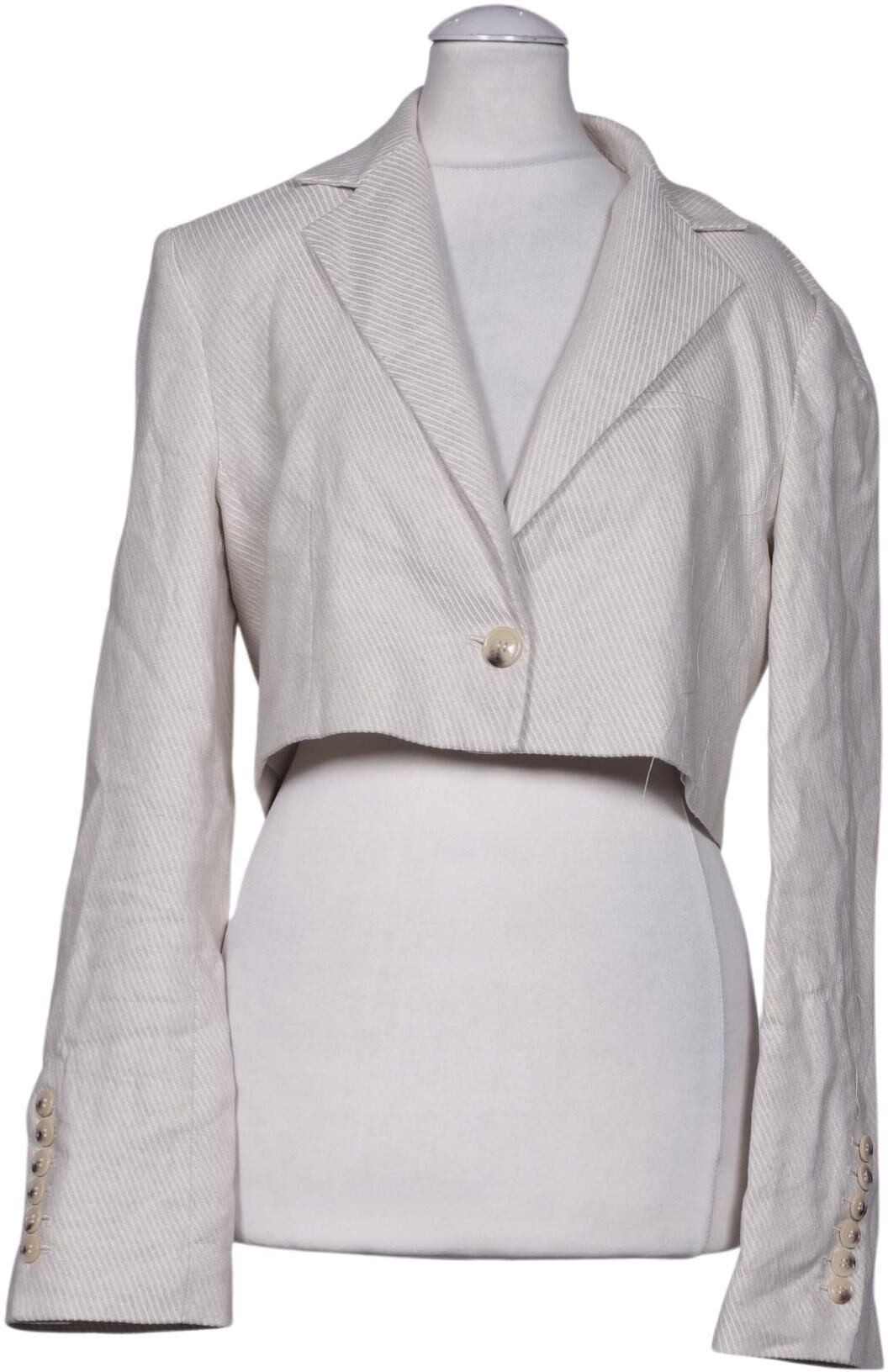 Zara Damen Blazer, Beige, Gr. XS, Viskose / Leinen / Baumwolle / Hanf / Elasthan - Second Hand
