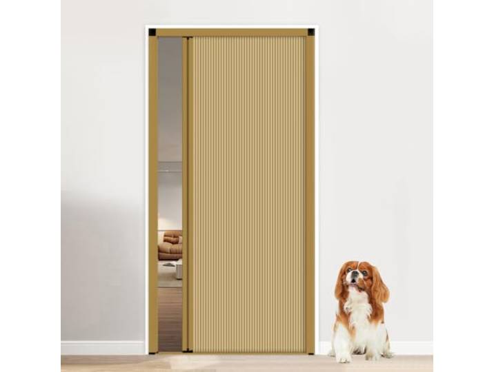 Falttüren Einziehbare Faltbare Tür,Unsichtbare Raumteilertür, Kein Bohren Einziehbar Tür für Dusche Schrank Küche Scheunen - Gelb(W×H:125×200cm)