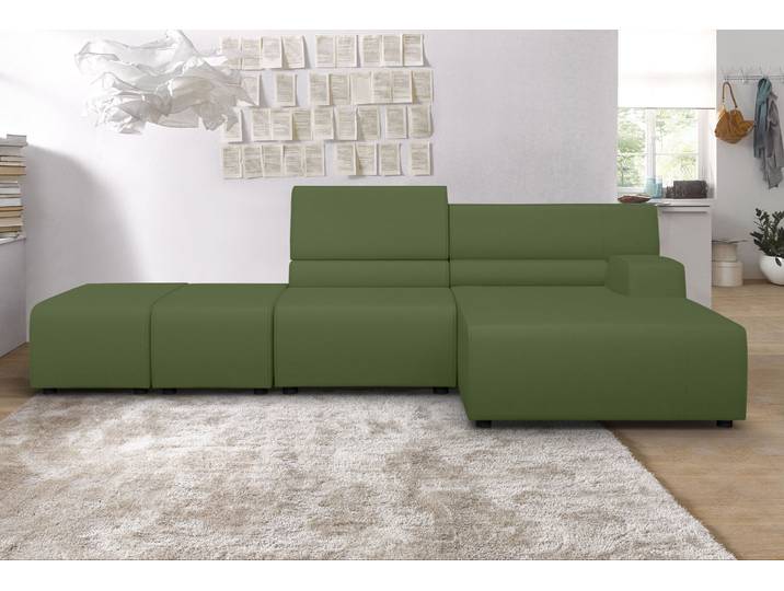 Ecksofa EGOITALIANO Babouche, Designsofa mit außergewöhnlichem Sitzkomfort zum Wohlfühlen , grün (sprite), B:384cm T:98cm, Leder CAREZZA (echtes Rindsleder) ist ein Naturleder, dass die ursprünglichen Eigenschaften der Haut nicht verändert. Das Vorhandensein von verheilten Narben, Körnungsunterschiede, Falten, Adern, Unterschiede in den Farbtönen und andere Spuren, die die Natur auf diesen Fellen hinterlassen hat, sind ein Beweis für die absolute Echtheit und das Zeugnis ihres großen Wertes., Sofas, Ecksofa