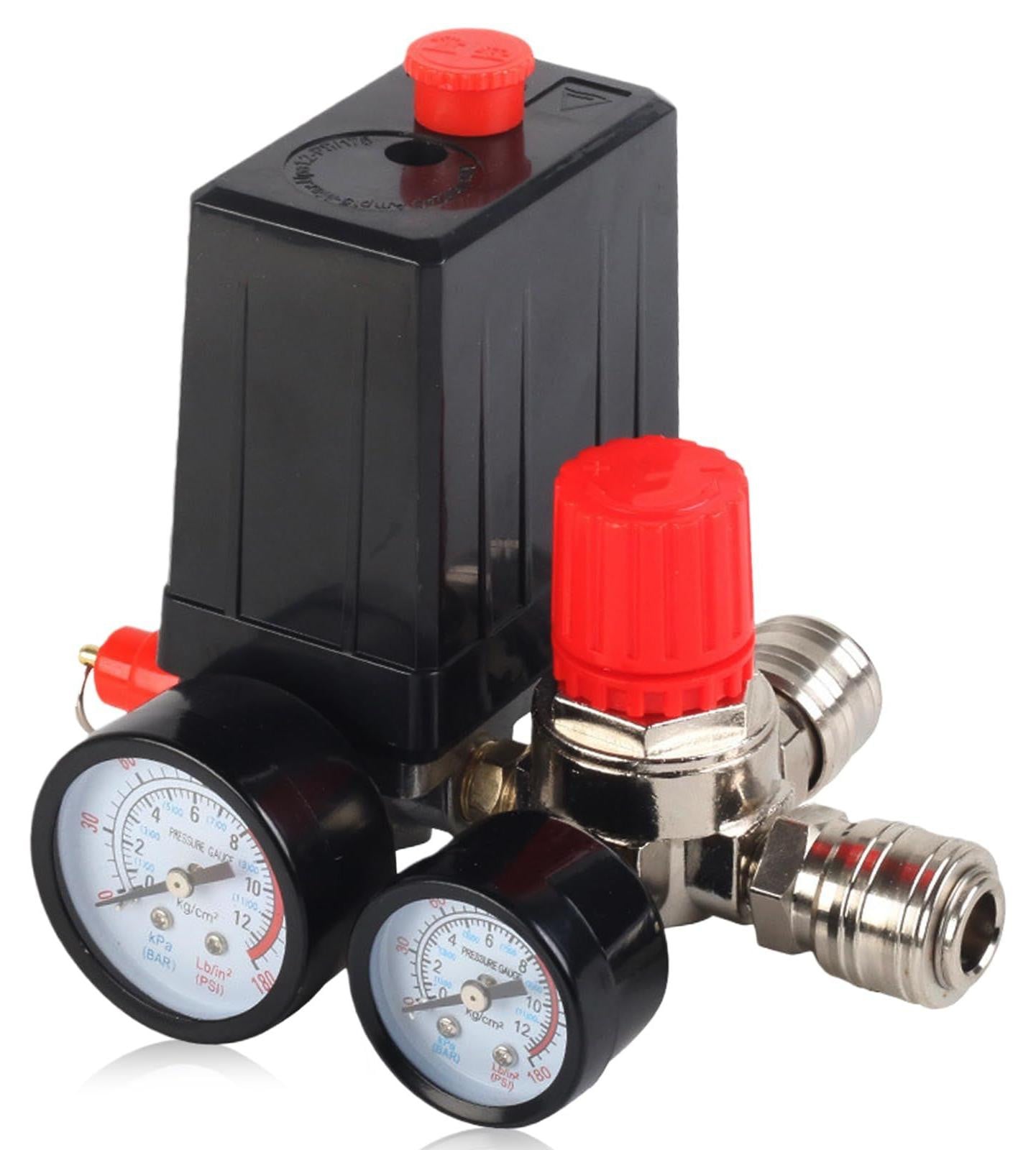 Selius Drukschakelaar compressor 220 V met drukregelaar en manometers