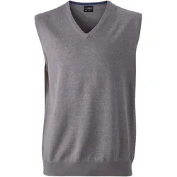 James & Nicholson Herren V-Ausschnitt Pullunder Pullover JN657 grey heather M