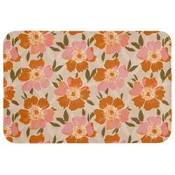 WC-VORLEGER Blumen - Motiv - Retro Toilettenteppich 90x60 cm