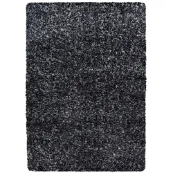 Carpetsale24 Hochflor Teppich 60x110 cm Anthrazit – Shaggy, Meliert, Flauschig & Pflegeleicht, Jute-Rücken – Ideal für Flur, Eingangsbereich