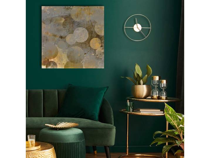 XXL-Wandbild QUEENCE Akustikbild Abstrakt Gold , gold (farbe bild(er): goldfarben), B:120cm H:120cm T:2,5cm, Polyester, Bilder, XXL-Wandbild, Einfache Akustiklösung ohne Baumaßnahme, Schalldämmung, Paneele
