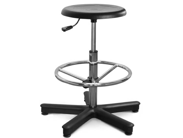 ARTOFIS Werkstatthocker mit Höhenverstellbar und Fußstütze - Teleskopischer Werkstattsitz mit 5 rutschfeste Füße, Ergonomischer Hocker mit Höhenverstellung für Werkstatt und Werkraum