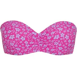 CHIEMSEE Bikini-Oberteil im gemusterten Bandeau-Design, Größe 40 C_D in Pink 2940