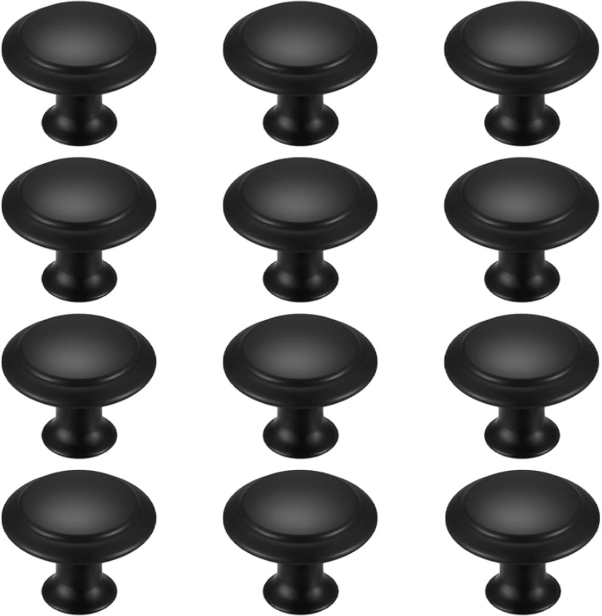 12x Zwarte Ronde Kastknoppen en Meubelbeslag