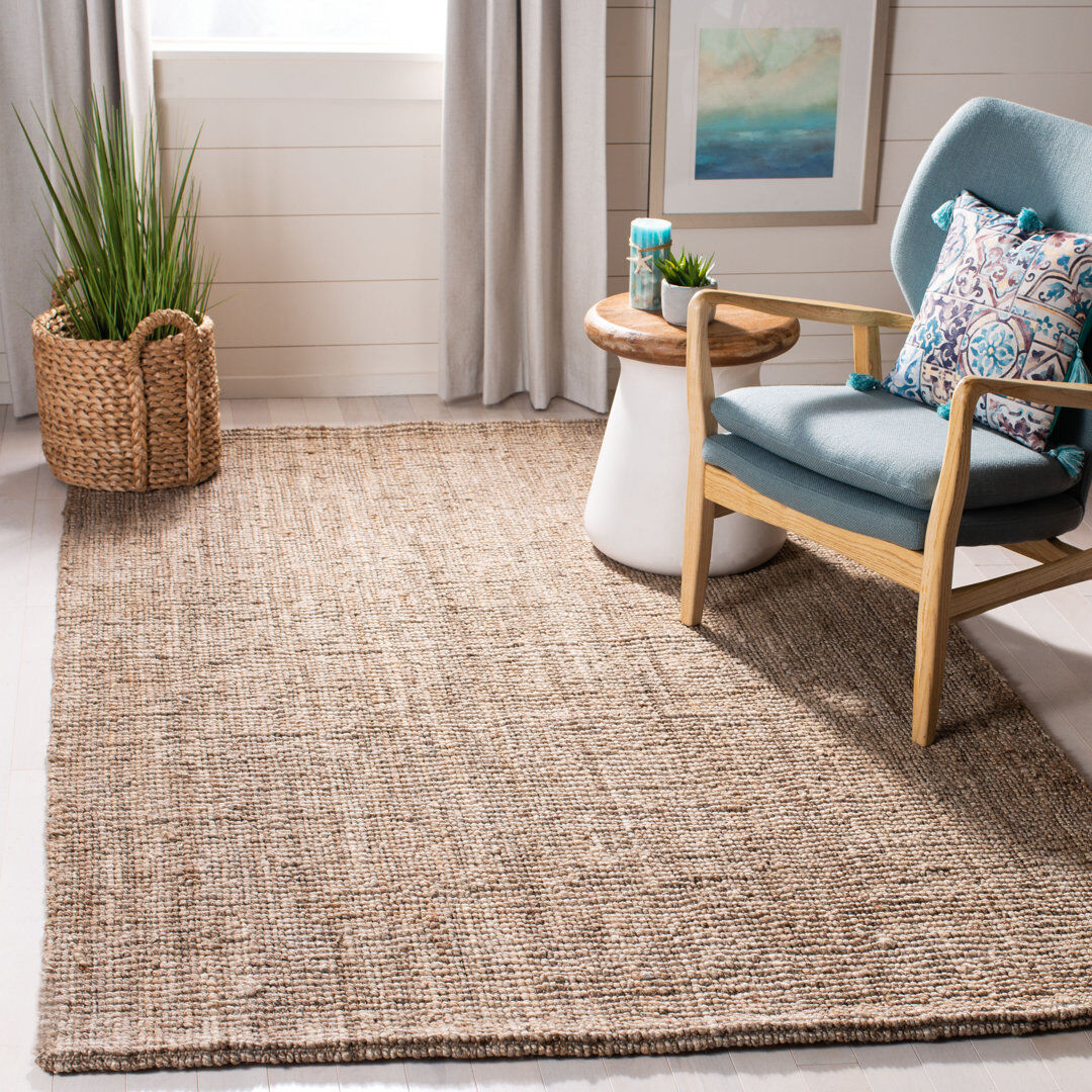 Bloomsbury Market Solid Colour Hand Woven Area Rug Natural Rectangle 152 X 244cm
