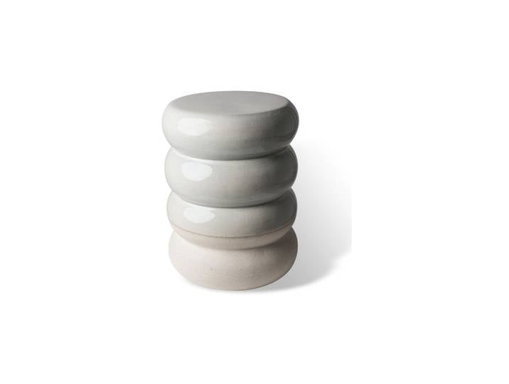 Tabouret en grès blanc Chubby