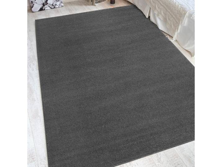Teppich ANDIAMO Jerez Gr. 3, grau (dunkelgrau), B:120cm H:8mm L:170cm, Kunstfaser, Teppiche, Teppich, Kurzflor, gewebt, Uni-Farben, auch als Läufer