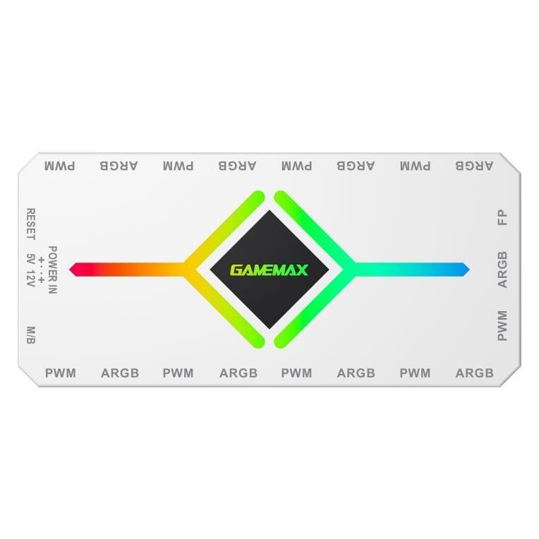 GameMax | V4.0 ARGB PWM HUB | White (9 Lüfter) (V4.0 ARGB PWM HUB WT)