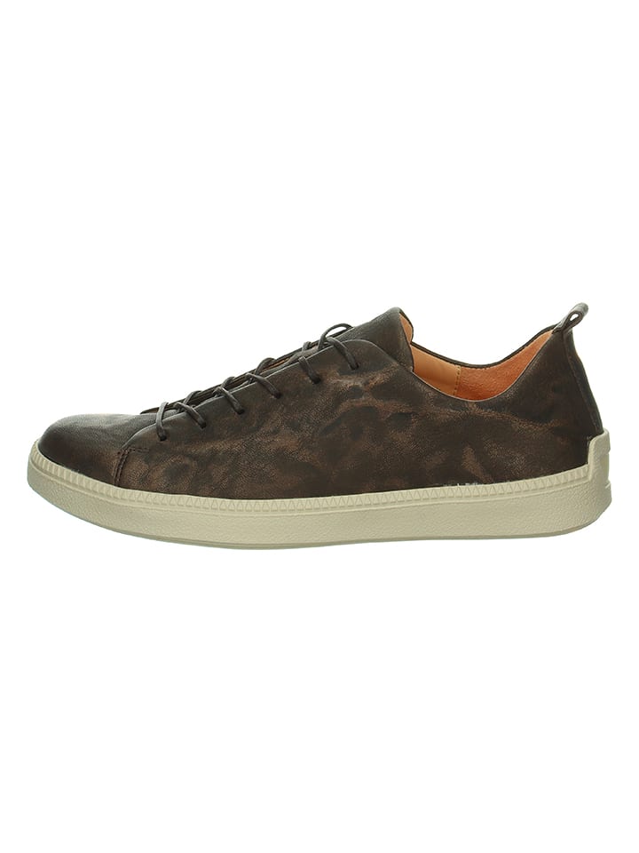 Think! Leder-Sneakers "Turna" in Braun - 40,5