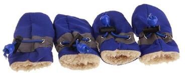 Quick Pick Pro Waterproof Dog Boots Anti Slip Puppy Shoes Soft Sole Paw Protectors l blue