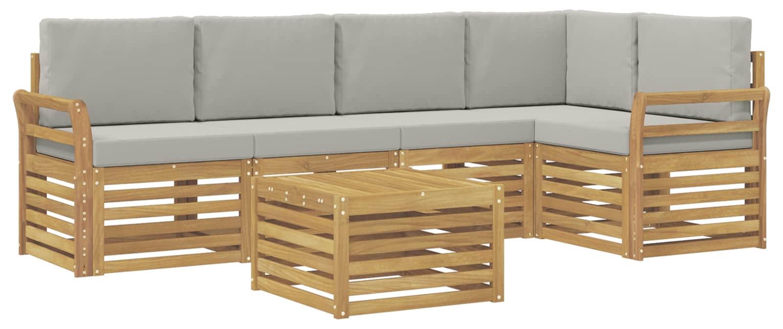 Garnitur aus 6 Outdoor-Sofas, weiß und hellgrau