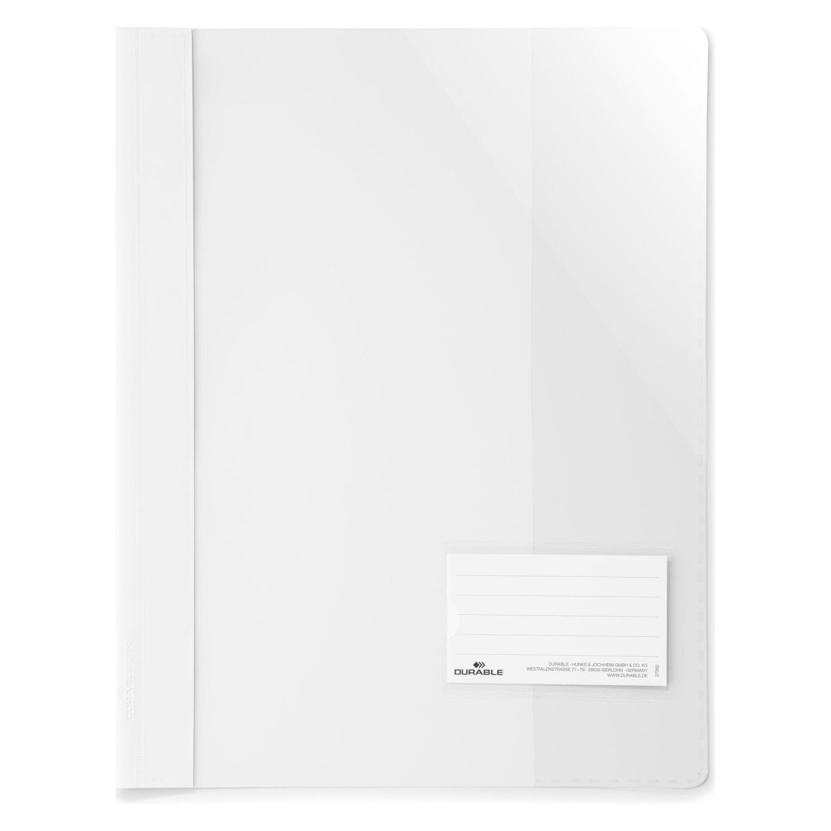 Durable 25 Schnellhefter Kunststoff weiss DIN A4 überbreit (A4+, 25x) (269002)