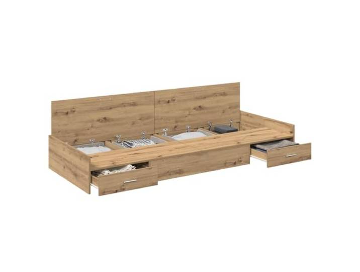 vidaXL Bettrahmen mit Tür Artisan-Eiche 98,5 x 200 cm Holzwerkstoff