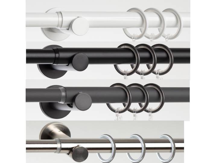 Gardinenring LIEDECO Stilring mit Faltenlegehaken , weiß, Ø:27cm, Gardinenbefestigungen, Gardinenring, Robust, Geräuscharm, Strapazierfähig