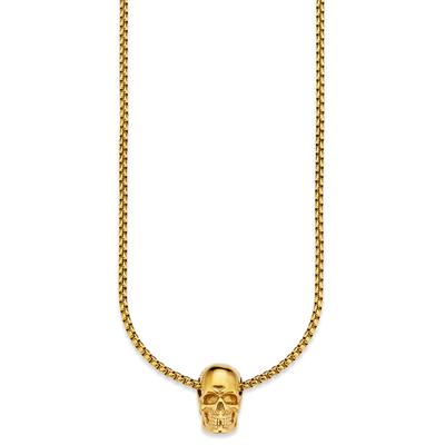 Kette mit Anhänger BRUNO BANANI "Schmuck Geschenk Halskette Scull Totenkopf Venezianerkette", gold (gelbgoldfarben), Halsketten, Herren, Edelstahl, L: 55 B: 3mm, B:3mm