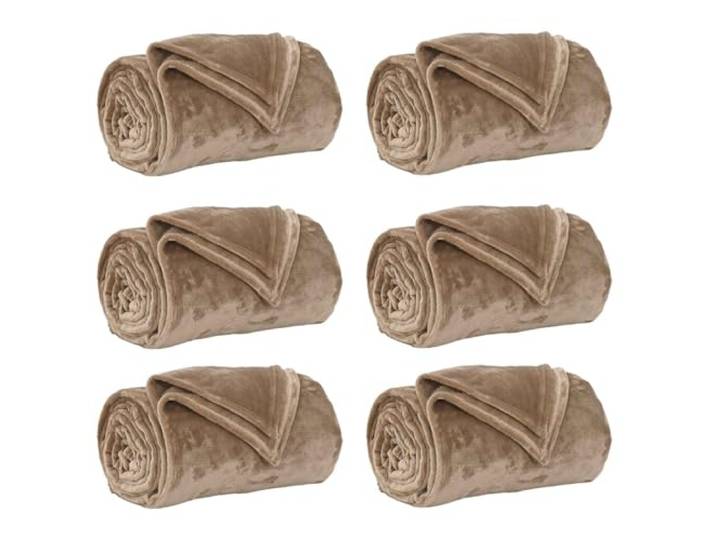 vidaXL Kleden 6 st Camel 150 x 200 cm 4.68 kg Fleece