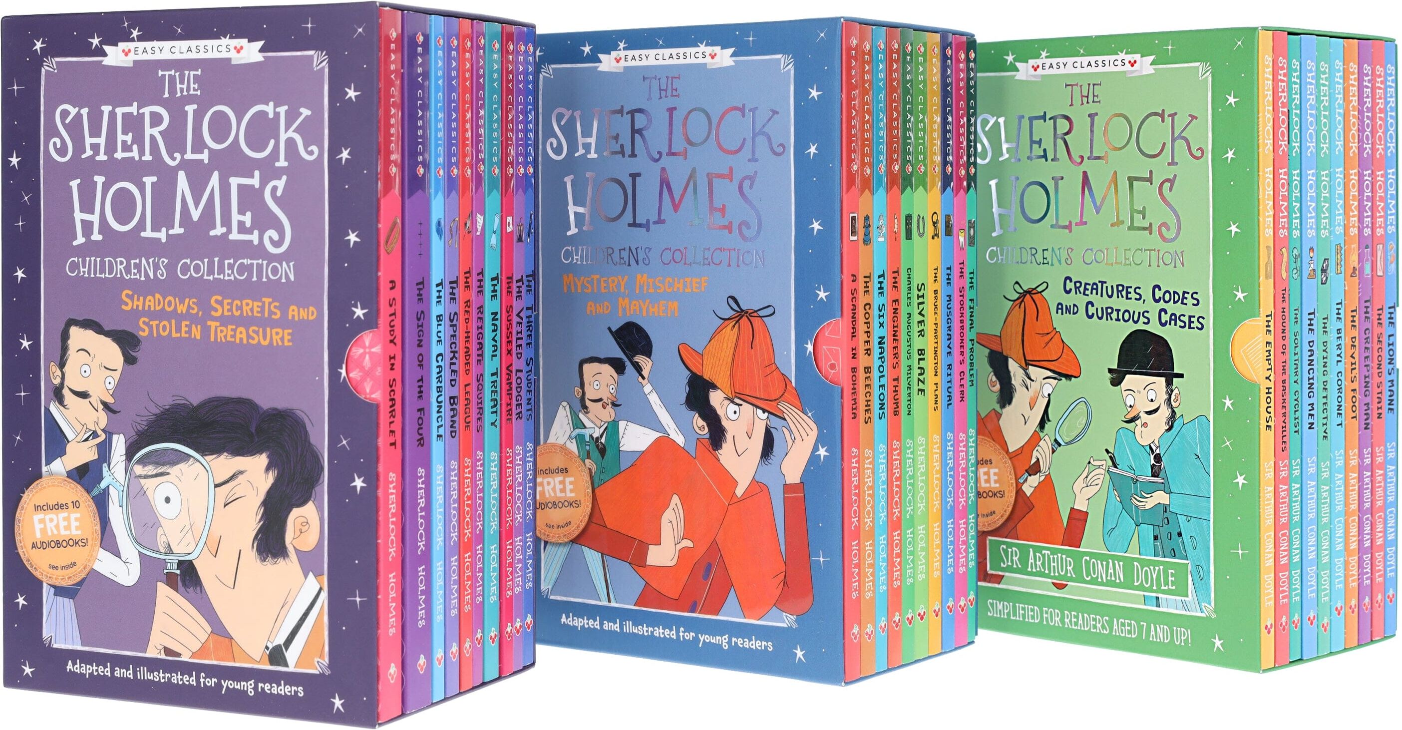 The Sherlock Holmes Children's 30 Books Collection (Series 1, 2 & 3) by Sir Arthur Conan Doyle - Ages 7-9 – Paperback Sweet Cherry Publishing