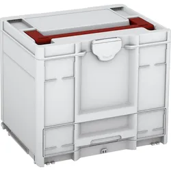Tanos systainer3 Combi M 337 lichtgrau (RAL 7035), Verschluss lichtgrau (RAL 7035), Griff karminrot (RAL 3002) - 83550048.59