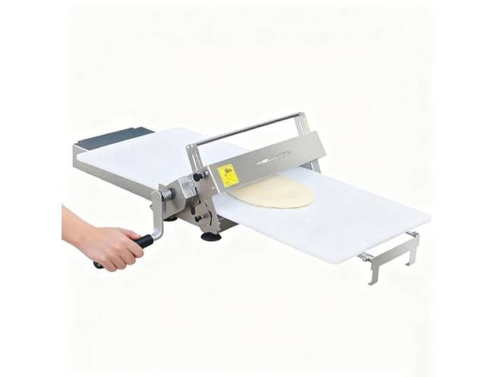 Teigrolle mit Einstellbarer Teigstärke, Faltbare Teigrolle mit Ausrollbrett, manuelle Teigrolle für Pizza, Croissants, Gebäck und Fondant, Tischgerät A