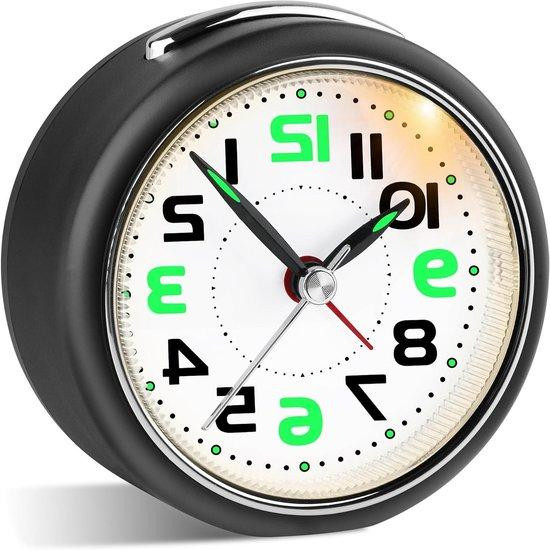 Juboos Analoge Reiswekker met Geleidelijk Alarm - Wit - 8,5 cm