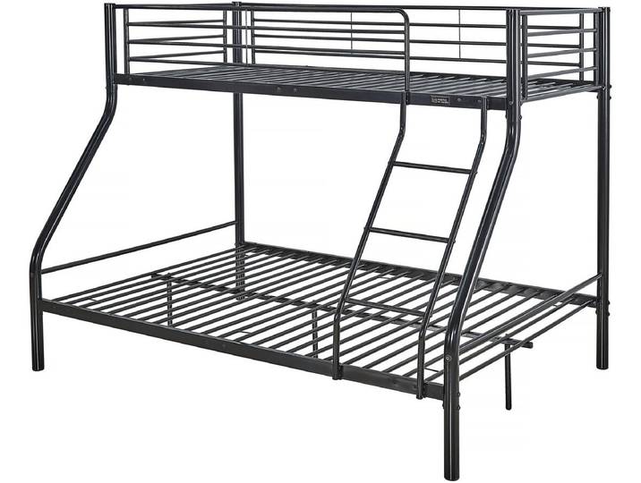Lit superposé en métal Leo Sommiers inclus - 90/140 x 190 cm - Noir