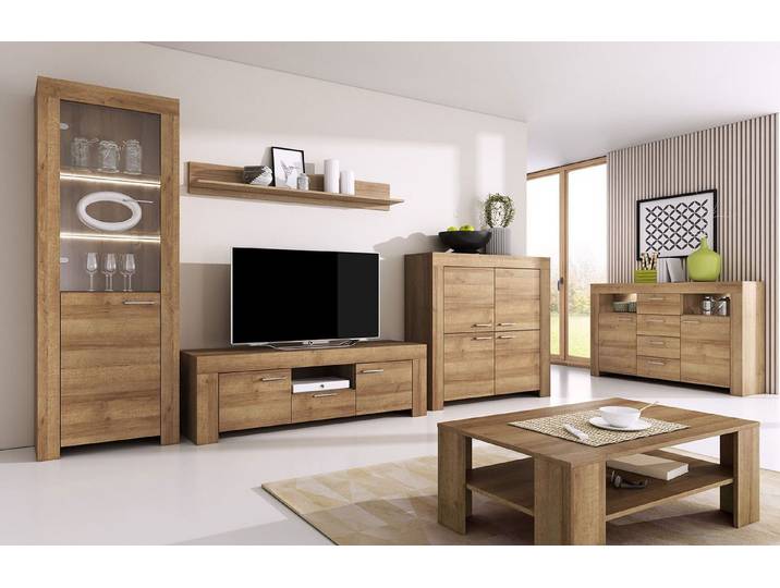 Feldmann-Wohnen Wohnwand Sky, 500cm Eiche Riviera 6-teilig