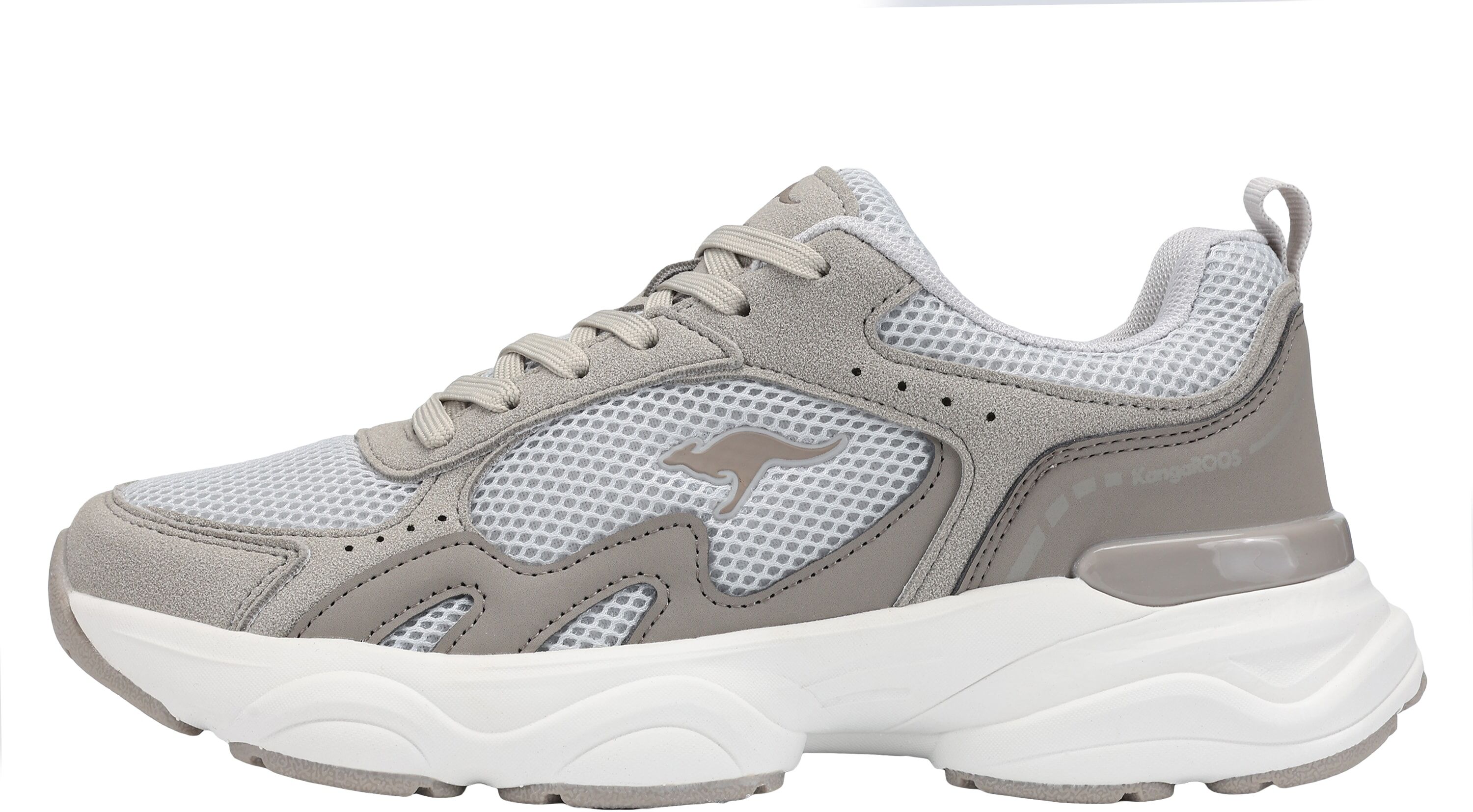 Sneaker KANGAROOS "K-GUW LUNEA", Damen, Gr. 39, grau (ultimate grau, vapor grau), Mesh, Synthetik, Schuhe Sneaker, Memory Foam ultimate grau, vapor grau 39