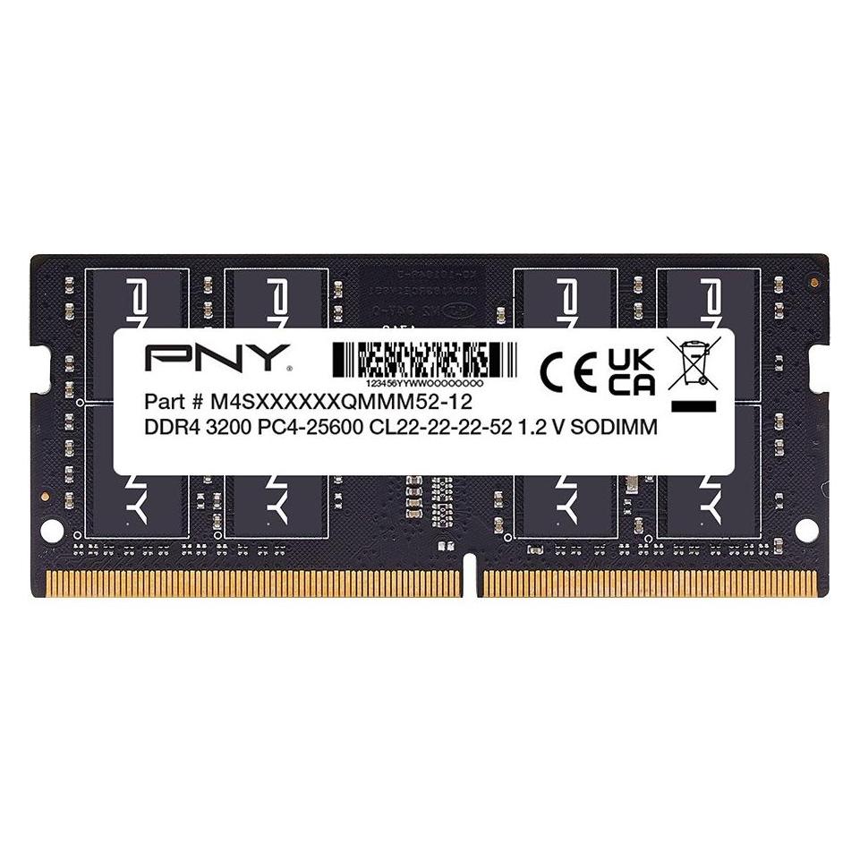 PNY Speicher 32GB DDR4 3200 SO-DIMM MN32GSD43200-SB (1 x 32GB, 3200 MHz, DDR4-RAM, SO-DIMM) (MN32GSD43200-SB)